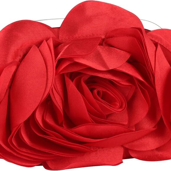 Elegant Floral Satin Clutch Purse - Perfect Evening Bag for Weddings & Proms - Picture 1 of 7